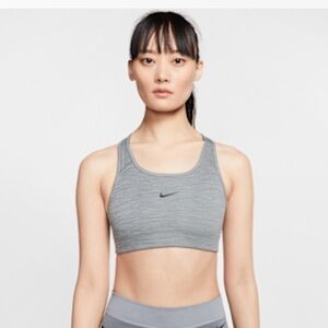 Nike Smoke Gray Sports Bra with Black Logo